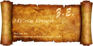 Zárug Erhard névjegykártya